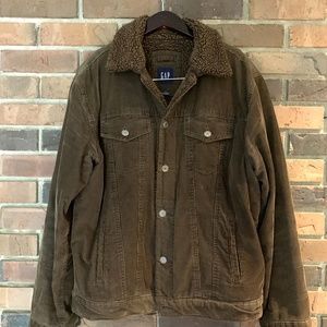 Gap Sherpa Lined Corduroy Jacket - Brown - S
